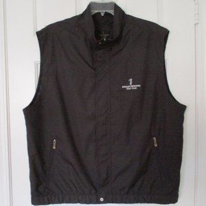 Indian Springs Golf Club Mens Lined Full Zip Black Wind Rain Vest NWOT - XL